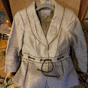 Linen Blend Business Casual Fringed Blazer